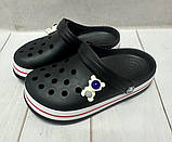 Дитячі сабо крокси crocs Luck line 30-33 чорні, фото 3