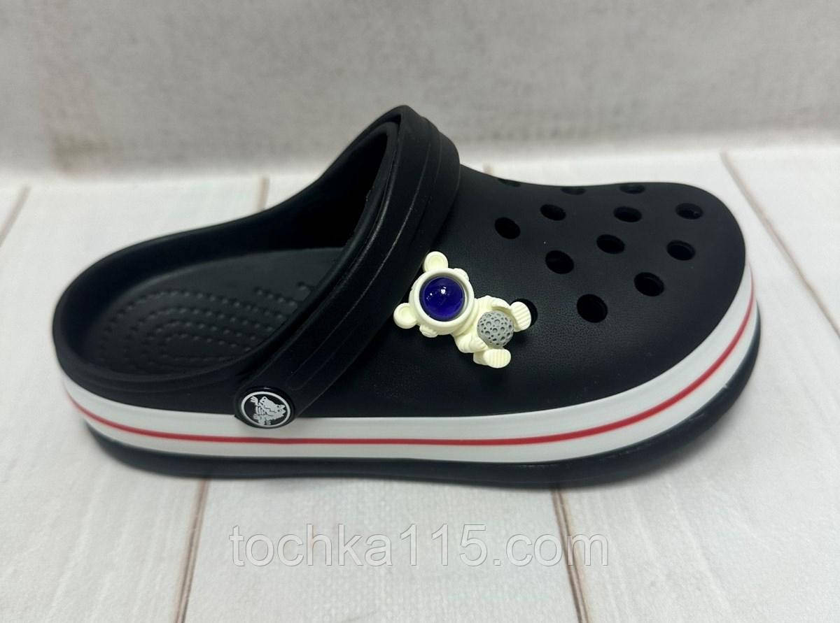 Дитячі сабо крокси crocs Luck line 30-33 чорні, фото 1