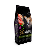 Сухой корм Savory All Breed Sterilised для стерилизованных собак всех пород со свежей индейкой 3 кг