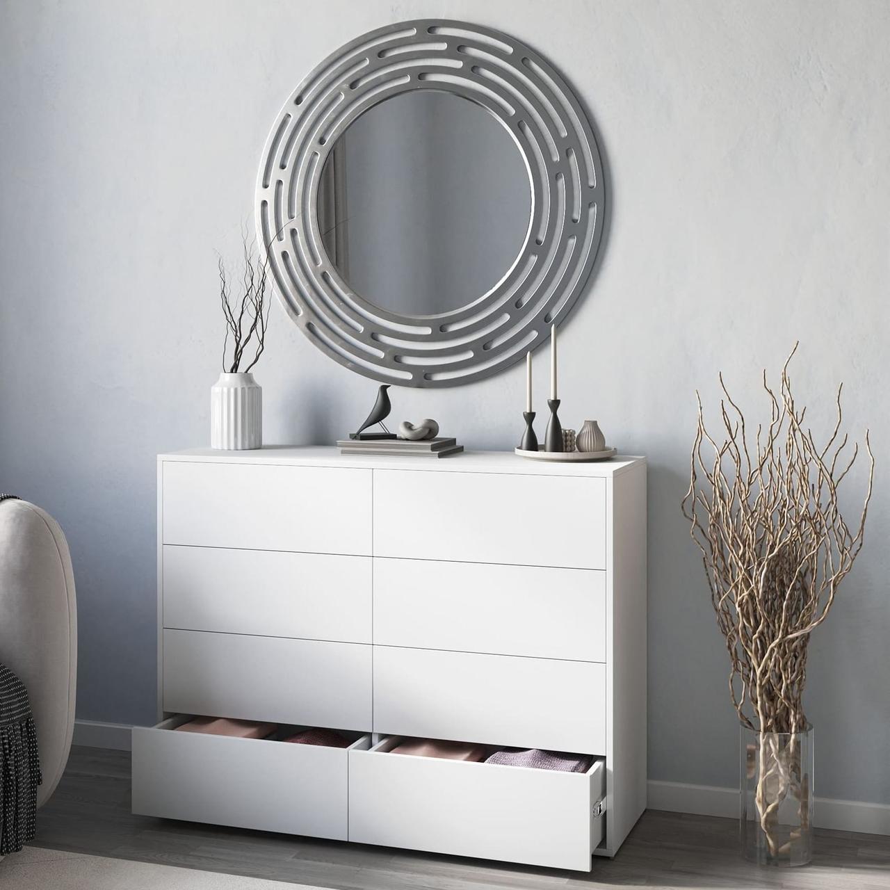 Модний комод на 8 шухляд з Ламінованого ДСП Красиві сучасні комоди у вітальню 120см, фото 1