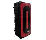 Портативна бездротова переносна bluetooth колонка з мікрофоном та підсвіткою Bass Polska 150W Караоке FM USB AUX, фото 4