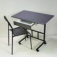 Комп'ютерний стіл на колесах з шухлядою. Регулювання висоти.