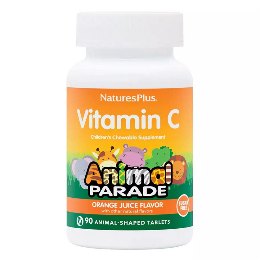 Вітамін C для дітей без Сахара, Смак Апельсину, Animal Parade, Natures Plus, 90 жувальних таблеток
