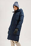 Подовжена жіноча зимова куртка Finn Flare W19-32029-101 Down fill синя S, фото 3