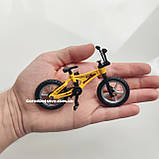 Пальчиковий велосипед BMX Donbful Металевий Фінгербайк зі змінними колесами Skatepark Fingerbike (Жовтий), фото 5