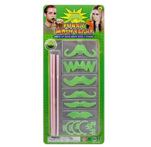 Трубочки для коктейлю з вусами, 6 шт, фото 1