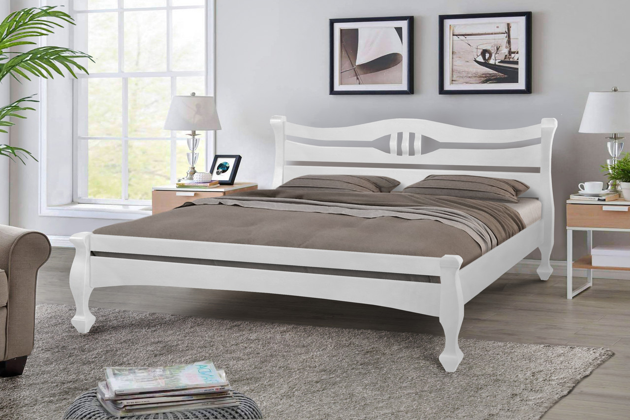 Ліжко двоспальне Динара 180-200 см (біле), фото 1