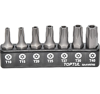 Набір біт TORX (торкс) з отвором 1/4" 7од. (T10-T40) TOPTUL GAAV0703