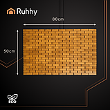 Бамбуковий протиковзкий килимок для ванни 80x50 см, Ruhhy 26048 Польща, фото 3