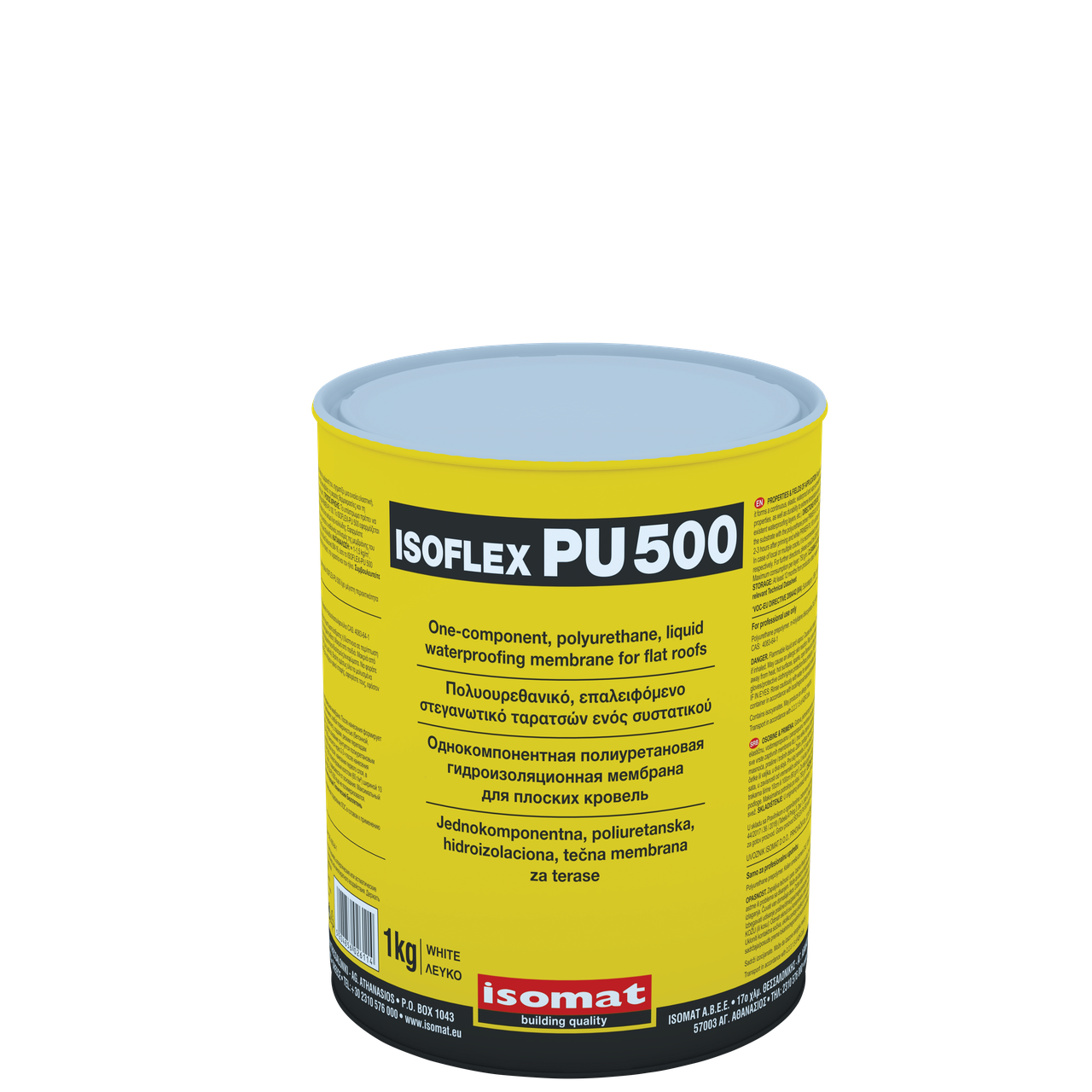 Поліуретанова гідроізоляція ISOFLEX-PU 500 White 1 кг покрівельна однокомпонентна