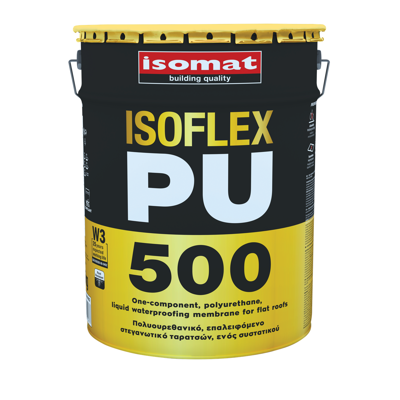 Поліуретанова гідроізоляція ISOFLEX-PU 500 Grey 25 кг покрівельна однокомпонентна