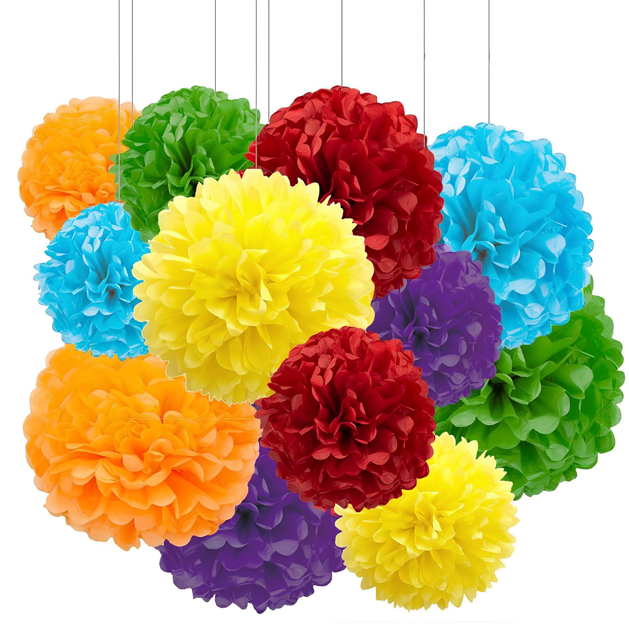 Набір з паперових кульок Помпони | Асорті кольорів