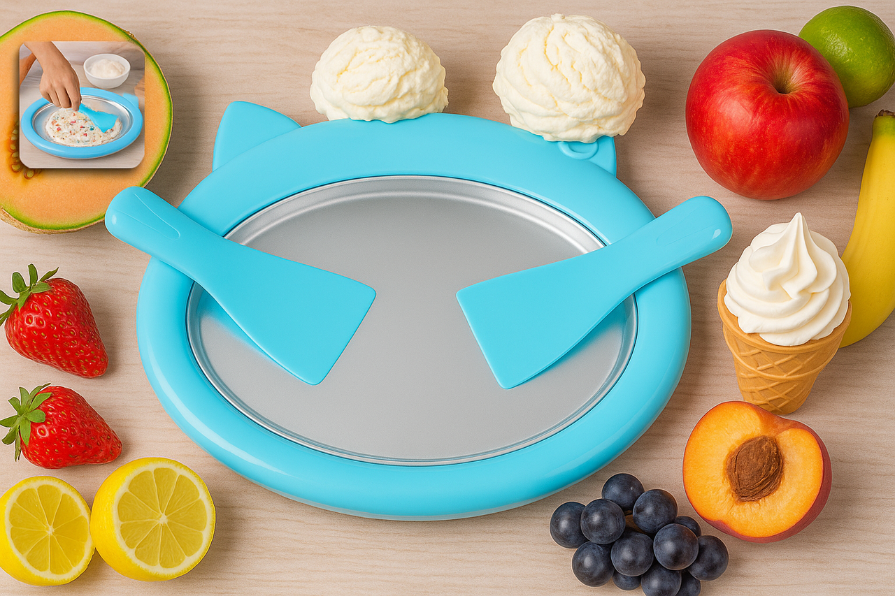 Дитяча морозиво Mini Fried Ice Machine / Аппарат для приготування морозива MMaker Ice Cream, фото 1