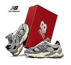 Жіночі замшеві текстиль кросівки New Balance 9060 Grey Beige, кеди замша текстильні сірі. Жіноче взуття