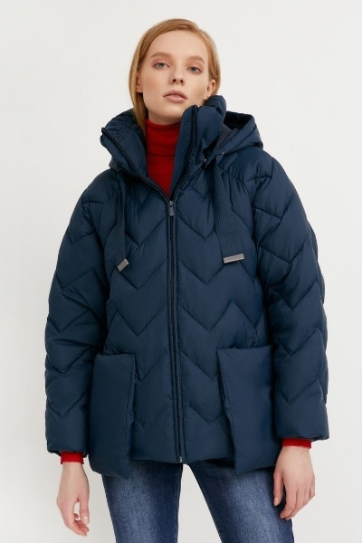 Жіноча зимова куртка Finn Flare W20-11010-101 Down fill синя XS, фото 1