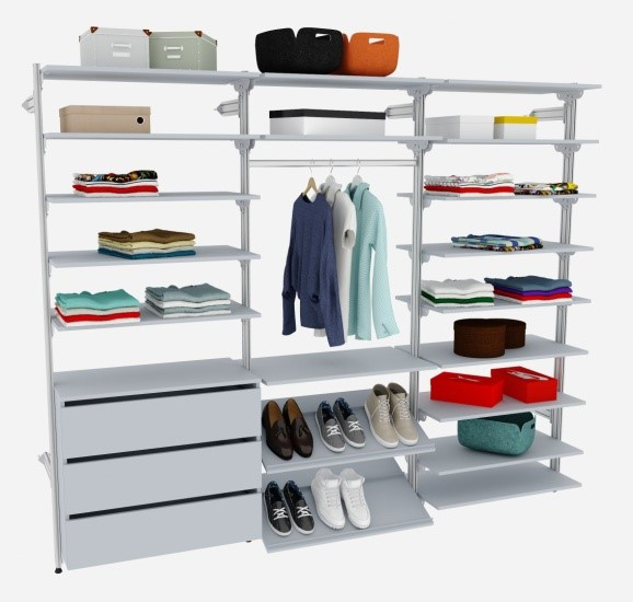 Вбиральня модульна Premio GS - 3/3 h-2030(600*3)L=1884мм, фото 1