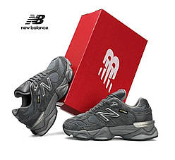 Жіночі замшеві текстиль кросівки New Balance 9060 Dark Grey, кеди замші текстильні сірі. Жіноче взуття