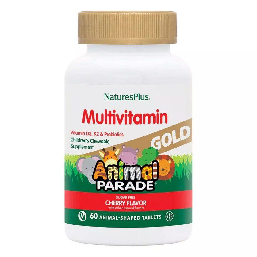 Мультивітаміни для дітей, Смак Вишні, Animal Parade Gold, Natures Plus, 60 жувальних таблеток
