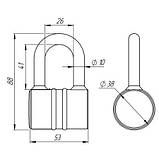 Замок навісний ASPECT ЗН-С-55-А 4кл., фото 3