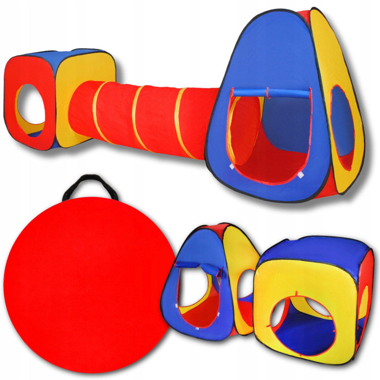 Дитячий намет 3-в-1 Kruzzel 23871 – тунель, будиночок, баскет кільце, Польща, фото 1