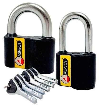 Замок навісний ASPECT К-ЗН-А-55/80 (2шт./6кл.) (К) комплект, фото 1
