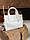 Сумка жіноча середнього розміру сумочка класична біла шкірзам, фото 2