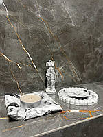 Подставка для колец органайзер ручная работа фурнитура для украшений декор из гипса графитовый