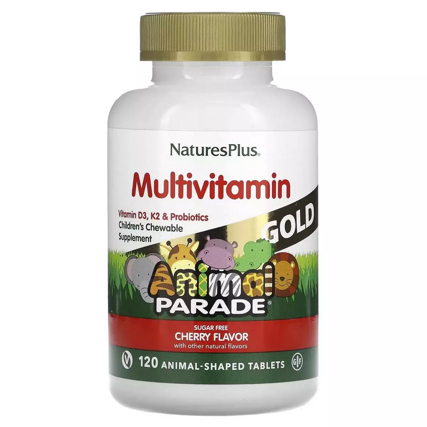 Мультивітаміни для дітей, Смак Вишні, Animal Parade Gold, Natures Plus, 120 жувальних таблеток