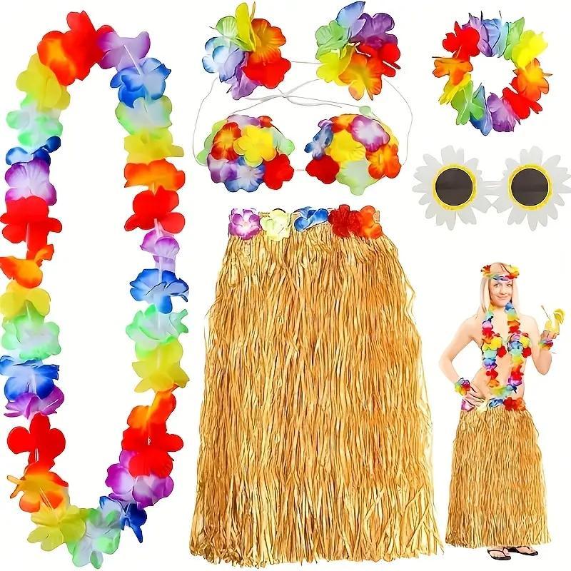Гавайський костюм зі спідницею із трави хулу. Жіночий костюм Гаваї, фото 1