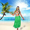 Гавайский костюм с юбкой из травы хула . Женский костюм Гаваи зеленый, фото 3