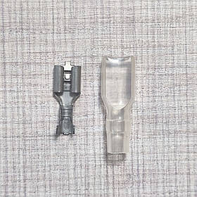 Кабельний наконечник 6,3мм потовщиний 0,4мм мама силиконова ізоляция