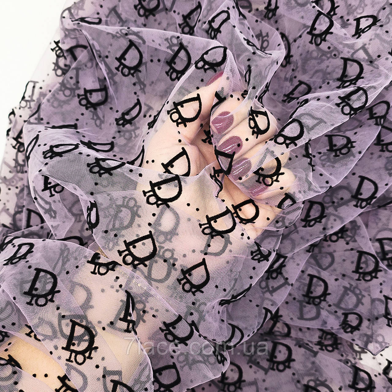 Сітка стрейч з флоком (dior) / колір РОЖЕВИЙ ФРЕЗ / ціна вказана за 0,5 метра сітки, фото 1