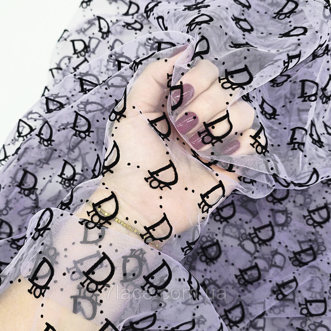 Сітка стрейч з флоком (dior) / колір БУЗКОВИЙ / ціна вказана за 0,5 метра сітки, фото 1