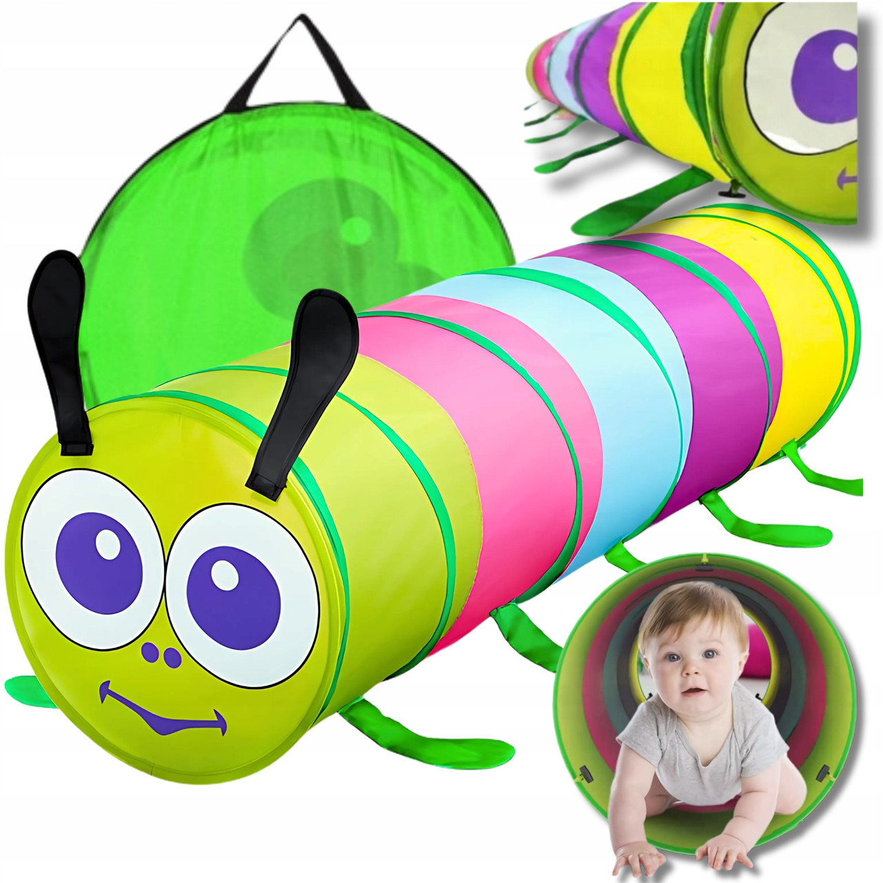 Дитячий намет Kruzzel 23926 – Весела гусениця з тунелем, фото 1