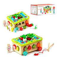 Каталка логічна 3в1 "Міні-города" (сортер, магнітна риболовля, у коробці)