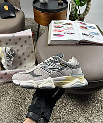 Жіночі замшеві текстиль кросівки New Balance 9060 Light Grey Black, кеди замша текстильні. Жіноче взуття