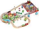 Дитяча дерев'яна залізниця Kruzzel 9363 – 88 елементів, на батарейках, фото 8