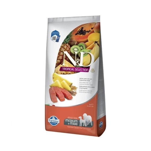 Farmina N&D Tropical DOG Adult Medium & Maxi Salmon для собак, з лососем та тропічними фруктами 2кг, фото 1
