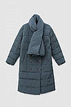 Довге жіноче зимове пальто з шарфом Finn Flare FAB110192-530 Down fill зелене 2XL, фото 9