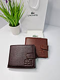 Чоловіче шкіряне портмоне в подарунковій упаковці Lacoste, фото 2