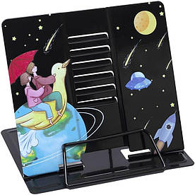 Підставка для книжок металева, Bambi Політ на гусці чорна 21х20 см