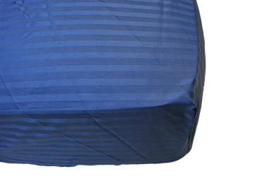 Простирадло на резинці Сатин Страйп Синій