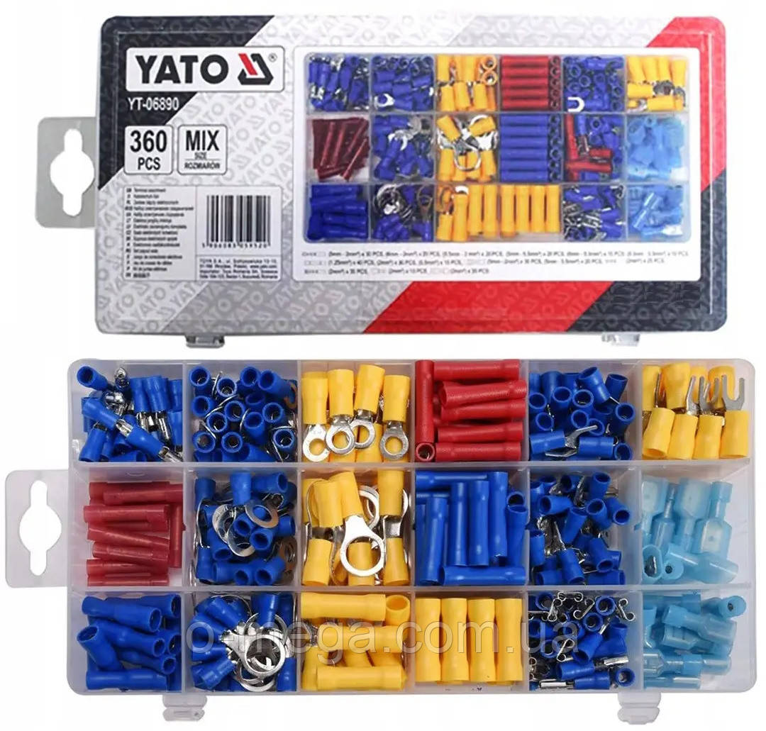 Набір YATO YT-06890 наконечників, конекторів та гільз з ізоляцією 360 шт.