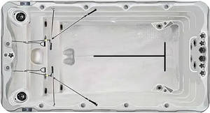 Плавальний SPA басейн Passion Spas Fitness 1 Deep (400x228x152 см), Сріблясто-білий