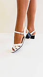 Босоніжки жіночі білі невеликий каблук розмір 39, фото 2
