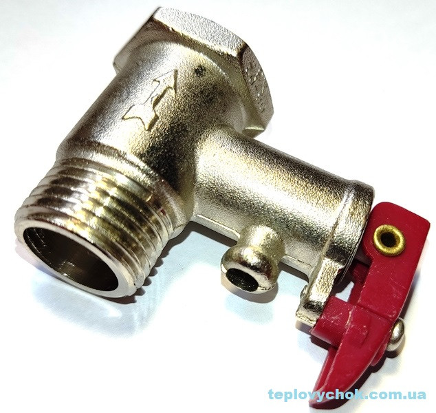 Клапан зворотний захисний 7 BAR (0.7MPa) різьба 1/2" (з ЧЕРВОНИМ прапорцем) до бойлерів THERMEX та ін., фото 1