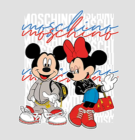 Термотрансфер / термоаплікація Міккі та Мінні Маус 190 х 220 мм