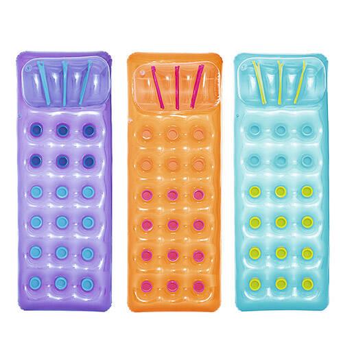 Матрац 18 склянок, 3 кольори (жовт,зел,сірий), 188*71см, рем запл, в кор. 23*23*5см, Bestway (6шт), фото 1