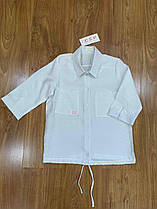 Опт блуза біла дитяча з довгим рукавом Рюші р 128-152 біла