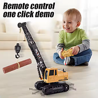 Іграшка гусеничний підіймальний автокран на радіокеруванні, підіймальний кран на пульті керування